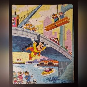 Vintage 1967 CBS Whitman Mighty Mpuse Jigsaw Puzzle 100 Piece 14x18” COMPLETE